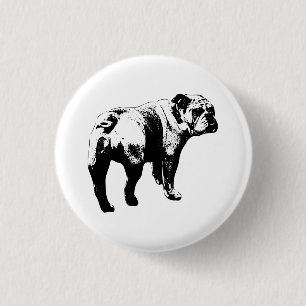Circle Bulldog, Bold Look 3 Cm Round Badge