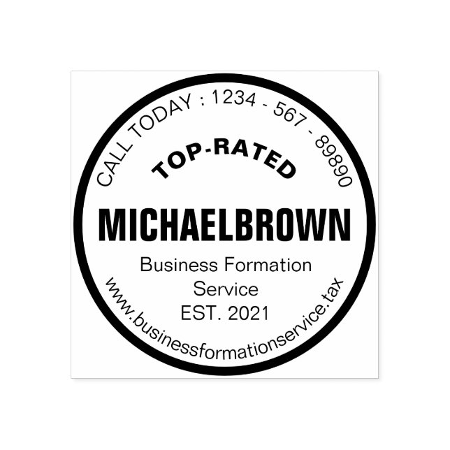 Circle Business Formation Registry Agent Rubber Stamp (Imprint)