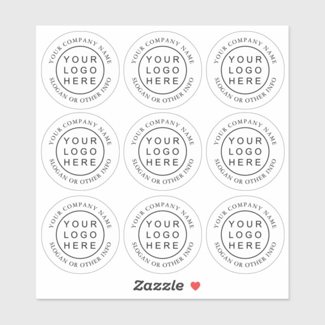 Circle Business Logo Simple Clear Sticker (Sheet)