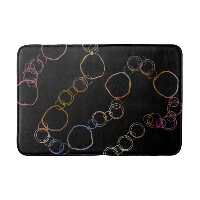 Circle Chain Rainbow  Bath Mat (Front)
