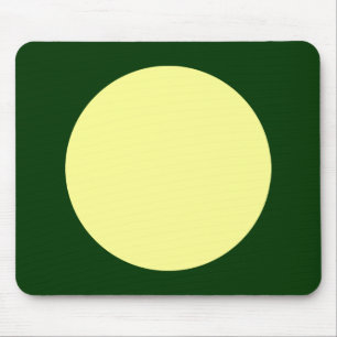 Circle - Chalk Yellow and Dk Green Mouse Mat