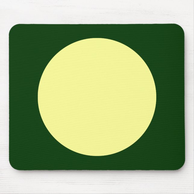 Circle - Chalk Yellow and Dk Green Mouse Mat (Front)