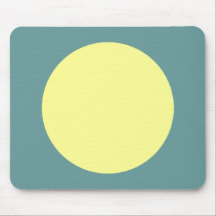 Circle - Chalk Yellow and Ocean Green Mouse Mat