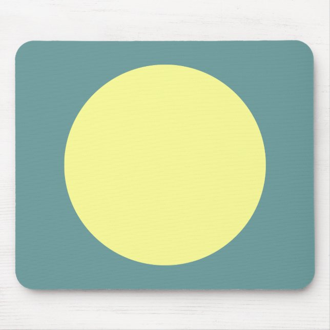 Circle - Chalk Yellow and Ocean Green Mouse Mat (Front)