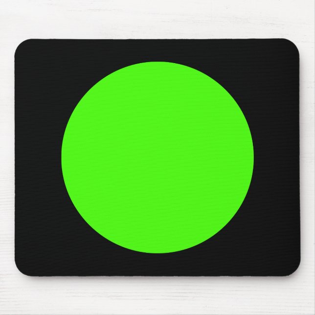 Circle - Chartreuse and Black Mouse Mat (Front)