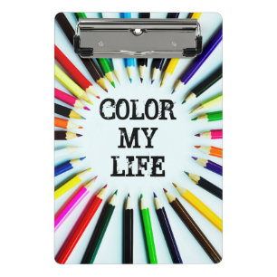 Circle colourful pencils / crayons + your ideas mini clipboard