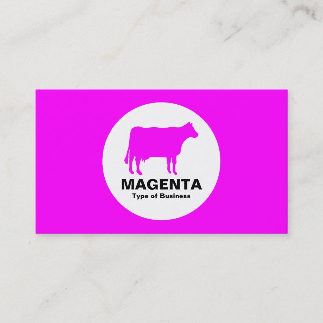 Circle - Cow - Magenta Business Card (Front)