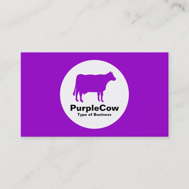 Circle - Cow - Purple Business Card (Front)