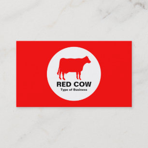 Circle - Cow - Red Business Card