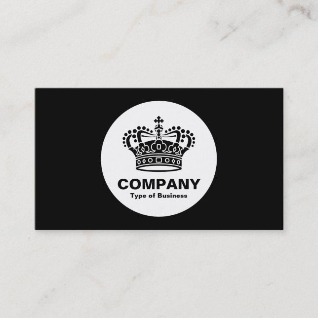 Circle - Crown - Black Business Card (Front)