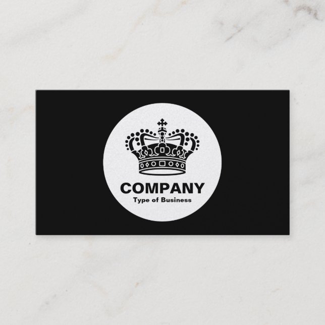 Circle - Crown - Black (Gold) Business Card (Front)