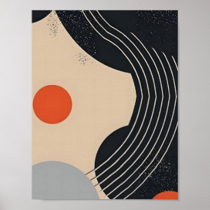 Circle & Curve Abstract Art Poster