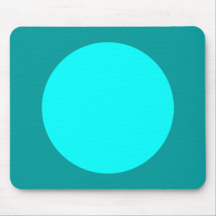 Circle - Cyan and Ocean Green Mouse Mat