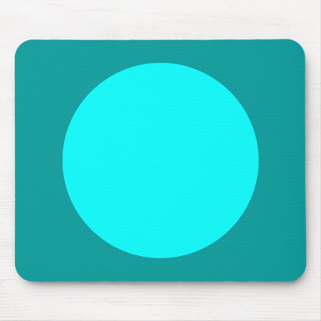 Circle - Cyan and Ocean Green Mouse Mat (Front)