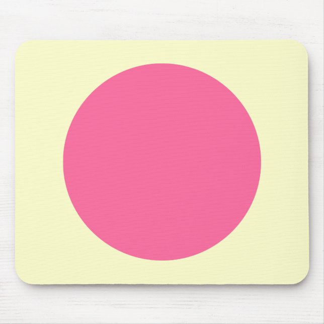 Circle - Deep Pink and Pale Yellow Mouse Mat (Front)