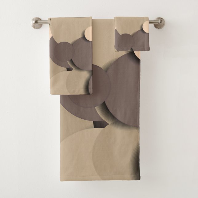 Circle Design Neutrals Bath Towel Set (Insitu)