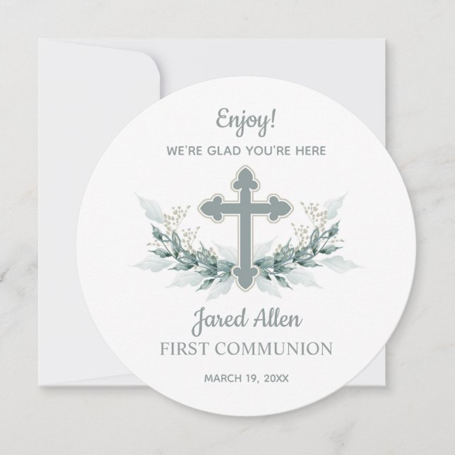 CIRCLE Dinner Plate Thank You Card Baptism (Front)