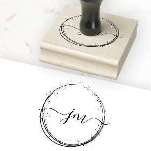  Circle-Dots-Art,Monogram, Handwriting Stamp