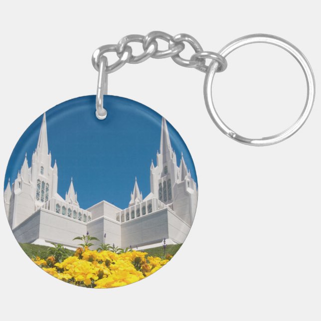 Circle (double-sided) Keychain San Diego Temple (Back Left)