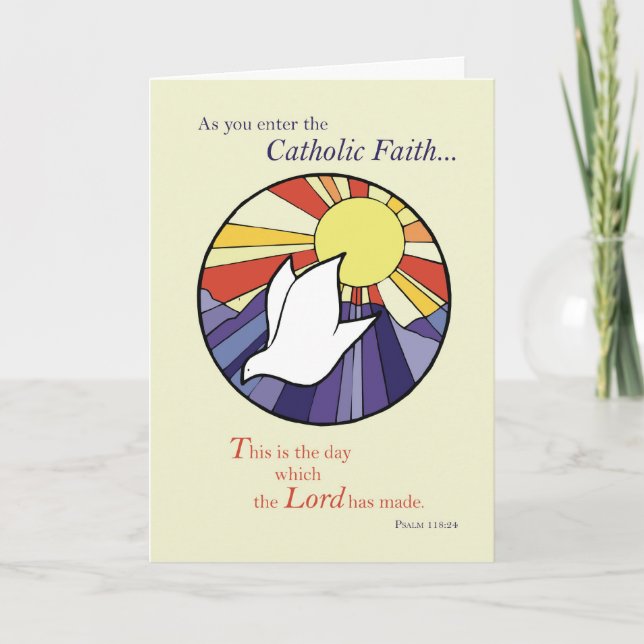 Circle Dove Sun RCIA, Catholic Card (Front)