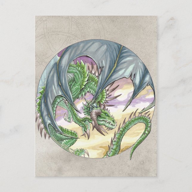 Circle Dragon - Green Postcard (Front)