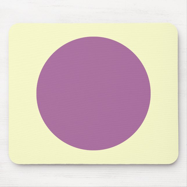 Circle - Dusty Plum on Pale Yellow Mouse Mat (Front)