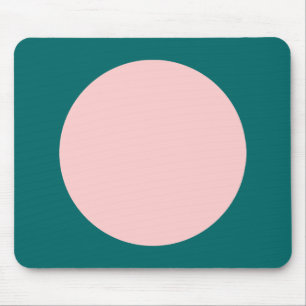 Circle - Faded Pink with Moss Green Mouse Mat