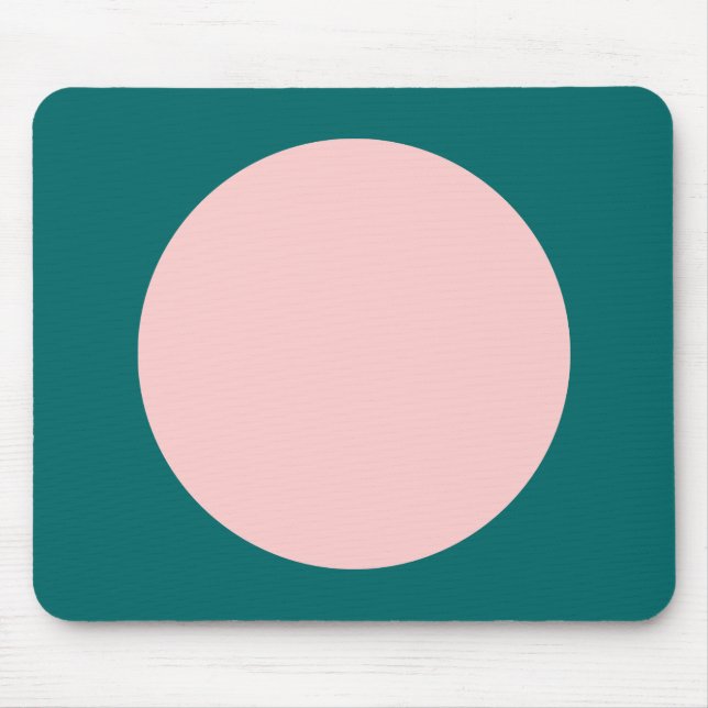 Circle - Faded Pink with Moss Green Mouse Mat (Front)