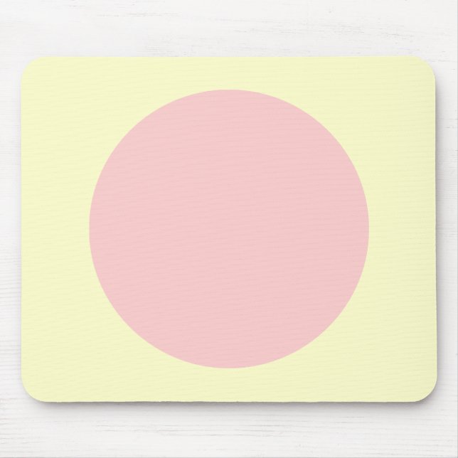 Circle - Faded Pink with Pale Yellow Mouse Mat (Front)