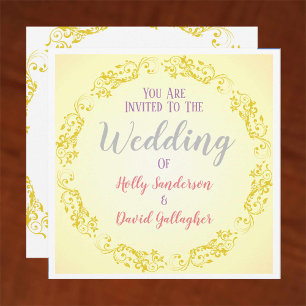 Circle Flourish with Graduated Background Invitation