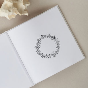 Circle Flower Journal  Rubber Stamp