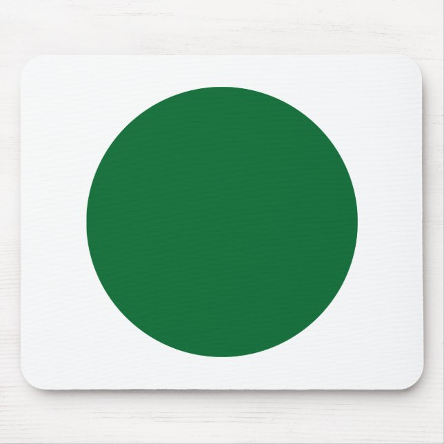 Circle - Forest Green and White Mouse Mat (Front)