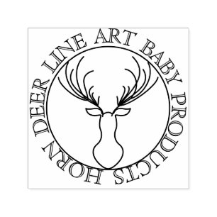 Circle Frame Cute Horn Deer Self-inking Stamp