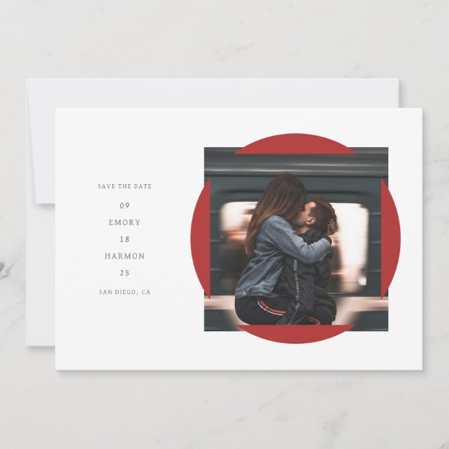 Circle Frame Save the Date card (Front)