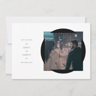 Circle Frame Save the Date card