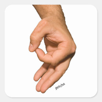 Circle Game Hand Gotcha Square Sticker