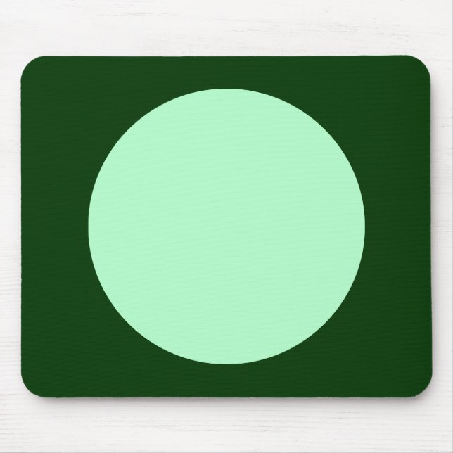 Circle - Ghost Green and Dk Green Mouse Mat (Front)