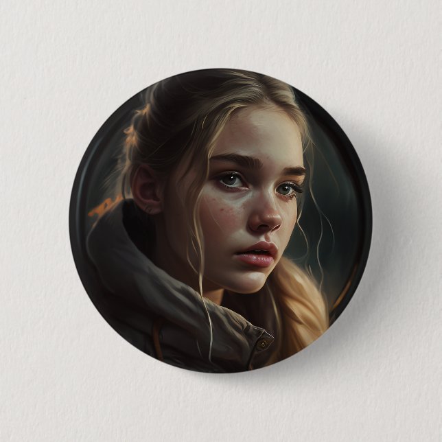 Circle girl 6 cm round badge (Front)