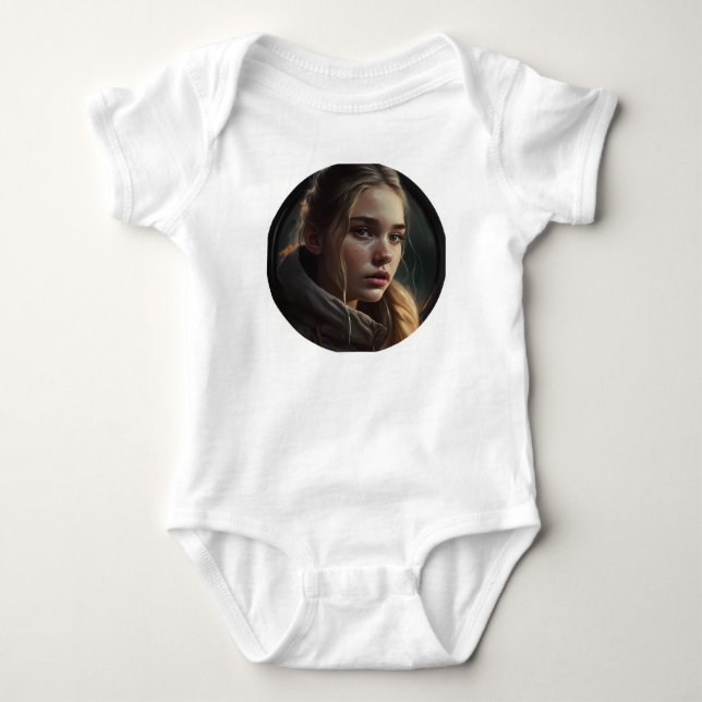 Circle girl baby bodysuit (Front)