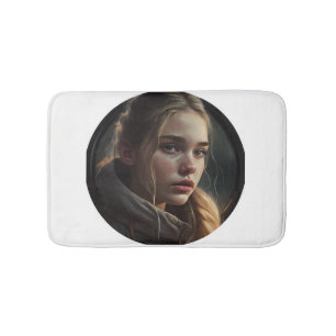 Circle girl bath mat