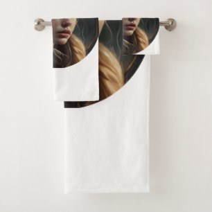 Circle girl bath towel set