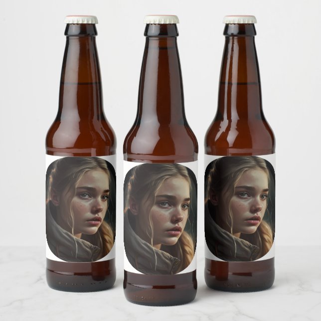 Circle girl beer bottle label (Bottles)