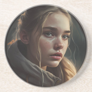 Circle girl coaster