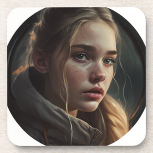 Circle girl coaster