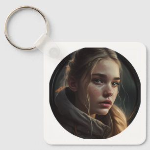 Circle girl key ring