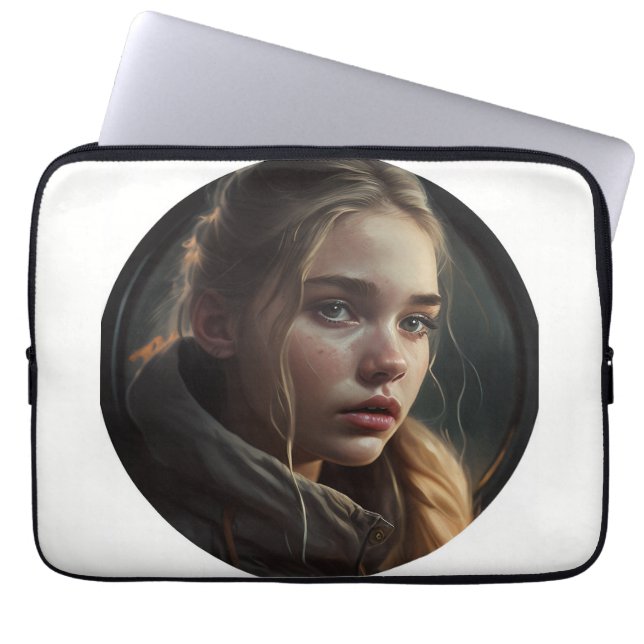 Circle girl laptop sleeve (Front)