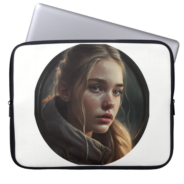 Circle girl laptop sleeve (Front)