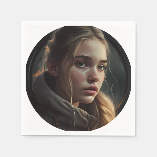 Circle girl napkin (Front)