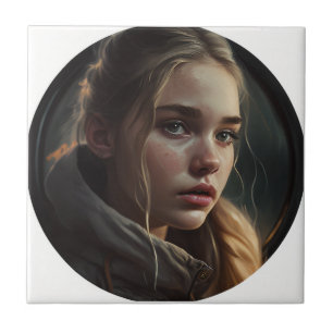 Circle girl tile