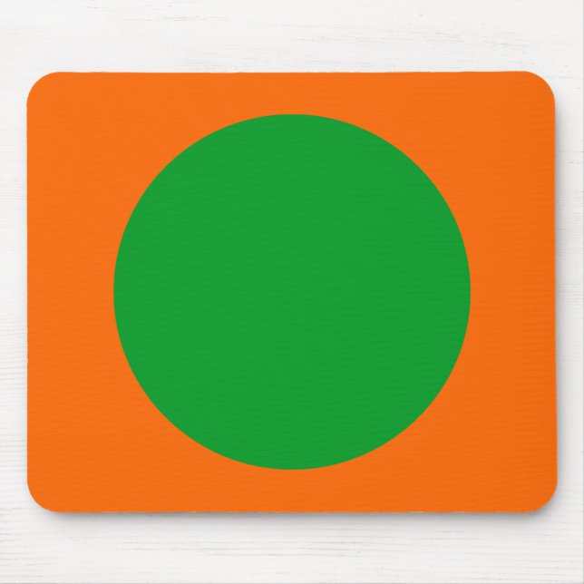 Circle - Grass Green and Orange Mouse Mat (Front)